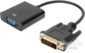 Кабелі та перехідники Кабели и переходники ^/--/^ Адаптер DVI  (24+1) male to VGA female 0.15 м Black ^_^^^ Адаптер DVI (24+1) male to VGA female 0.15 м Black - фото фото фото