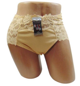 Труси Трусы ^/--/^ Трусики хлопковые с кружевом Biweier 9738 4 /--/ XL бежевые ^_^^^ Трусики бавовняні з мережевим Biweier 9738 4 /--/ XL бежеві - фото фото фото