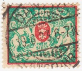 Веймарська республіка Веймарская республика ^/--/^ Германия  (Данциг) 1923 г. № 138 гашеная ^_^^^ Німеччина (Данциг) 1923 р. No 138 гашена - фото фото фото