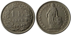 Швейцарія Швейцария ^/--/^ 1 франк Швейцарії 1968 р. ^_^^^ 1 франк Швейцарии 1968 г. - фото фото фото