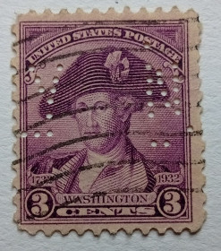 Північна Америка Северная Америка ^/--/^ США 1932 Джордж Вашингтон, 3 /--/ с, гашеная ^_^^^ США 1932 Джордж Вашингтон, 3 /--/ с, гашена - фото фото фото