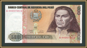 Перу Перу ^/--/^ Перу 500 инти 1987 P-134  (134 /--/ b) UNC ^_^^^ Перу 500 інті 1987 P-134 (134 /--/ b) UNC - фото фото фото
