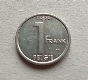 Бельгія Бельгия ^/--/^ Бельгия 1 бельгийский франк 1994 г. ^_^^^ Бельгія 1 бельгійський франк 1994 - фото фото фото