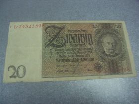 Німеччина Германия ^/--/^ банкнота 20 рейхсмарок 1929 год  германия №34 ^_^^^ банкнота 20 рейхсмарок 1929 германія No 34 - фото фото фото