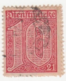 Веймарська республіка Веймарская республика ^/--/^ Германия 1920 г.№  17 гашеная ^_^^^ Німеччина 1920 р. No 17 гашена - фото фото фото