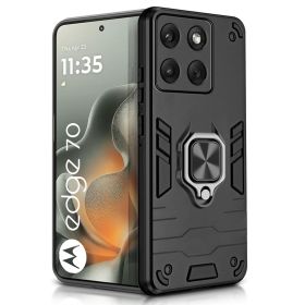 Чохли, бампера Чехлы, бампера ^/--/^ Чохол Fiji Defence для Motorola Edge 70 протиударний бампер з кільцем підставкою Black - фото фото фото