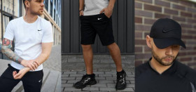 Шорти Шорты ^/--/^ Комплект Nike футболка белая + шорты + кепка Nike черная (черное лого) ^_^^^ Комплект Nike футболка біла + шорти + кепка Nike чорна (чорне лого) - фото фото фото