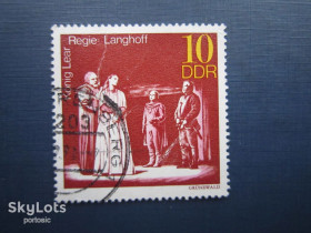 НДР, ФРН ГДР, ФРГ ^/--/^ Марка Германия ГДР 1971 Шекспирский король Грюнвальд гаш ^_^^^ Марка Німеччина НДР 1971 Шекспірський король Грюнвальд гаш - фото фото фото