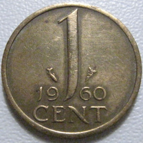 Нідерланди Нидерланды ^/--/^ Нідерланди 1 цент 1960 року 41107 ^_^^^ Нидерланды 1 цент 1960 года 41107 - фото фото фото