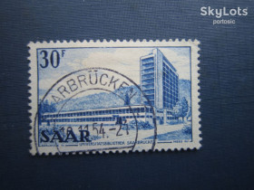 Інше Другое ^/--/^ Марка Германия Саар 1952 архитектура Мост Герсвайлера здание библиотеки Нового университета гаш ^_^^^ Марка Німеччина Саар 1952 архітектура Міст Герсвайлера будівля бібліотеки Нового університету гаш - фото фото фото
