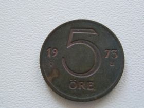 Швеція Швеция ^/--/^ Швеция 5 эре 1973 года 16618 ^_^^^ Швеція 5 ер 1973 16618 - фото фото фото