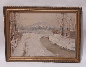 Картини, Гравюри, Живопис та Графіка Картины, Гравюры, Живопись и Графика ^/--/^ Картина &amp;quot;Зима в Закарпатье&amp;quot;, 1959 /--/ г. ^_^^^ Картина &amp;quot;Зима в Закарпатті &amp;quot;, 1959 /--/ р. - фото фото фото