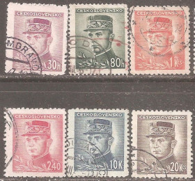 Чехословаччина Чехословакия ^/--/^ Чехословакия 1945-47 6 гашеных марок ^_^^^ Чехословаччина 1945-47 6 гашених марок - фото фото фото