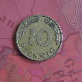 НДР, ФРН ГДР, ФРГ ^/--/^ Германия Німеччина 10 пфенингов 1950 ^_^^^ Германия Германия 10 пфенингов 1950 - фото фото фото