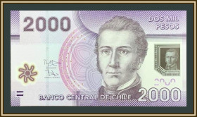 Чилі Чили ^/--/^ Чили 2000 песо 2016 P-162  (162 /--/ f) UNC ^_^^^ Чилі 2000 песо 2016 P-162 (162 /--/ f) UNC - фото фото фото