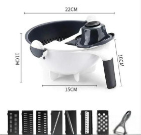 Терки, овочерізки Терки, овощерезки ^/--/^ 43980  Мультислайсер WET BASKET VEGETABLE CUTTER, Многофункциональная вращающаяся овощерезка    (не комплект) ^_^^^ 43980 Мультислайсер WET BASKET VEGETABLE CUTTER, багатофункціональна обертова овочерізка (не комплект) - фото фото фото