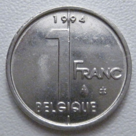 Бельгія Бельгия ^/--/^ Бельгія 1 франк 1994 року Belgique 42794 ^_^^^ Бельгия 1 франк 1994 года Belgique 42794 - фото фото фото