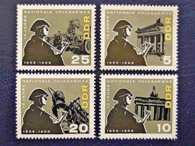 НДР, ФРН ГДР, ФРГ ^/--/^ Серія поштових марок Німеччина НДР &amp;quot; Національна народна армія  (НВА) НДР &amp;quot; 1966 рік ** ^_^^^ Серия почтовых марок Германия ГДР &amp;quot; Национальная народная армия (НВА) ГДР &amp;quot; 1966 год ** - фото фото фото