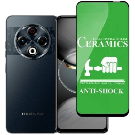 Чохли, бампера Чехлы, бампера ^/--/^ Захисне скло-плівка Fiji Ceramics для Tecno Spark 30 (KL /--/ 6) повна проклейка чорний ^_^^^ Защитное стекло-пленка Fiji Ceramics для Tecno Spark 30 (KL /--/ 6) полная проклейка черный - фото фото фото