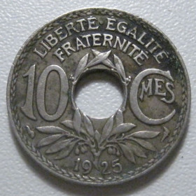 Франція Франция ^/--/^ Франція 10 сантимів 1925 року 42162 ^_^^^ Франция 10 сантимов 1925 года 42162 - фото фото фото