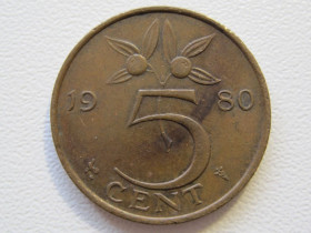Нідерланди Нидерланды ^/--/^ Нидерланды 5 центов 1980 года #35120 ^_^^^ Нідерланди 5 центів 1980 року #35120 - фото фото фото