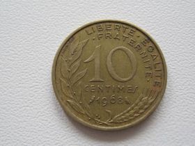 Франція Франция ^/--/^ Франция 10 сантимов 1968 года #15900 ^_^^^ Франція 10 сантимів 1968 року #15900 - фото фото фото