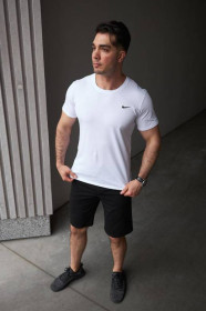Шорти Шорты ^/--/^ Комплект мужской Nike: футболка белая + шорты черные ^_^^^ Nike: футболка біла + шорти чорні - фото фото фото