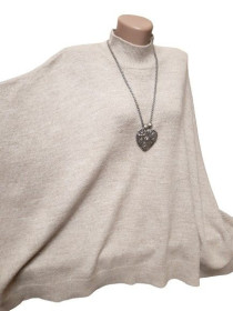 Кофти Кофты ^/--/^ L-7 /--/ XL Трикотажная туника-свитер TU, рукав три четверти, теплая женская кофта, накидка большой размер ^_^^^ L-7 /--/ XL Трикотажна туніка-світер TU, рукав три чверті, тепла жіноча кофта, накидка великий розмір - фото фото фото