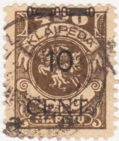 Скандинавія Скандинавия ^/--/^ Литва     (Мемель)  1923  г. № 181 гашеная ^_^^^ Литва (Мемель) 1923 р. No 181 гашена - фото фото фото