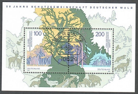 Сучасні з  року Современные с  года ^/--/^ Германия, ФРГ  (1997) 50 лет Обществу защиты немецких лесов. Блок ^_^^^ Німеччина, ФРН (1997) 50 років Товариству захисту німецьких лісів. Блок Блок Блок - фото фото фото