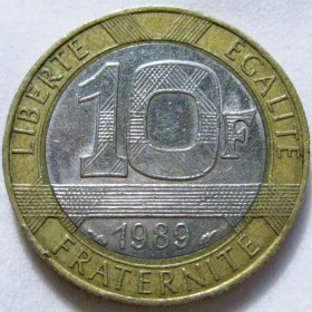 Франція Франция ^/--/^ Франція 10 франків 1989 року #6 /--/ П /--/ 1507 ^_^^^ Франция 10 франков 1989 года #6 /--/ П /--/ 1507 - фото фото фото