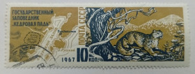 СРСР - СССР - ^/--/^ СССР 1967 Заповедник Кедровая падь, гашеная ^_^^^ СРСР 1967 Заповідник Кедрова падь, гашена - фото фото фото