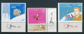 Освоєння космосу Освоение космоса ^/--/^ Ecuador 1966 Mi 1283-1285 Cv 7.50 - фото фото фото
