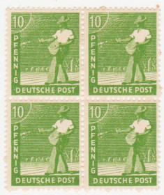 Інше Другое ^/--/^ Германия     ( Союзническая оккупационная зона) 1947 г. №  31 ** кварт блок ^_^^^ Німеччина (Союзницька окупаційна зона) 1947 р. No 31 ** кварт блок - фото фото фото