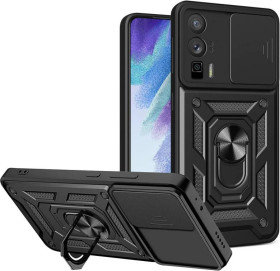 Чохли, бампера Чехлы, бампера ^/--/^ Чохол Fiji Camera Defence для Xiaomi Poco F /--/ 5 Pro бампер із захистом камери та підставкою Black ^_^^^ Чехол Fiji Camera Defence для Xiaomi Poco F /--/ 5 Pro бампер с защитой камеры и подставкой Black - фото фото фото