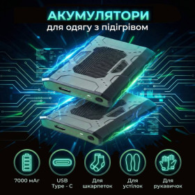 Костюми, піджаки, жилети Кoстюмы, пиджаки, жилеты ^/--/^ Аккумулятор сменный для перчаток и одежды с подогревом 7000 mAh Li-Pol, Micro DC, USB-C, черный ^_^^^ Акумулятор змінний для рукавичок і одягу з підігрівом 7000 mAh Li-Pol, Micro DC, USB-C, чорний - фото фото фото