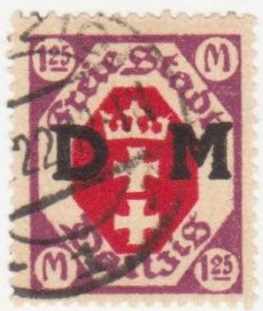 Веймарська республіка Веймарская республика ^/--/^ Германия     (Данциг) 1922 г. № 17 гашеная ^_^^^ Німеччина (Данциг) 1922 р. No 17 гашена - фото фото фото