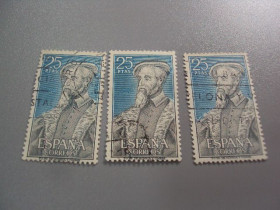 Іспанія Испания ^/--/^ марки Испания 1967 личности врач Андрес Лагуна лот 3 шт гаш №3612 ^_^^^ марки Іспанія 1967 особи лікар Андрес Лагуна лот 3 шт гаш No /--/ 3612 - фото фото фото