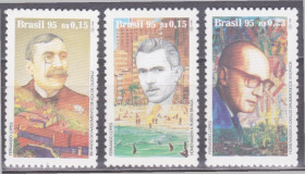 Південна Америка Южная Америка ^/--/^ Бразилия 1995 ДЕНЬ КНИГИ ПИСАТЕЛИ ЛИТЕРАТОРЫ ТВОРЧЕСТВО КУЛЬТУРА ТРАДИЦИИ Mi.2674-2676** MNH ^_^^^ Бразилія 1995 День книги письменники літератури творчість культури традиції Mi.2698-2700** MNH - фото фото фото