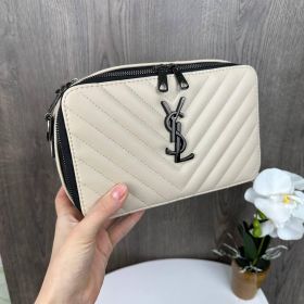 Сумки Сумки ^/--/^ Якісна жіноча невелика сумка, клатч YSL чорна екошкіра, стильна сумка через плече Молочний ^_^^^ Качественная женская небольшая сумка, клатч YSL черная экокожа, стильная сумка через плечо Молочный - фото фото фото