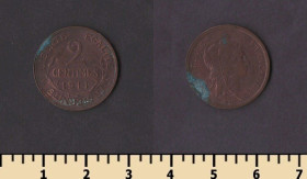 Франція Франция ^/--/^ Франция 2 сентима 1911 ^_^^^ Франція 2 Сентіма 1911 - фото фото фото