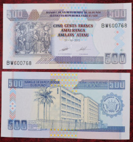 Бурунді Бурунди ^/--/^ Бурунди Бурунді 500 франков 2013 UNC ^_^^^ Бурунди 500 франков 2013 UNC - фото фото фото