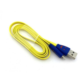 Кабелі Кабели ^/--/^ Дата кабель LED SMILE iPhone 5 Yellow   (тех. упаковка) ^_^^^ Дата кабель LED SMILE iPhone 5 Yellow (тих. упаковка) - фото фото фото
