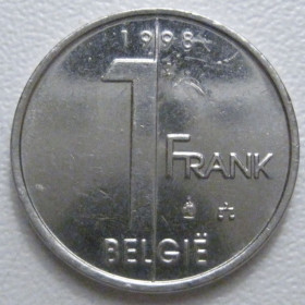 Бельгія Бельгия ^/--/^ Бельгія 1 франк 1998 року Belgie 42824 ^_^^^ Бельгия 1 франк 1998 года Belgie 42824 - фото фото фото