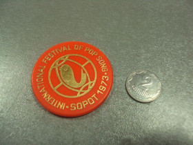 Пам'ятні і ювілейні Памятные и юбилейные ^/--/^ знак международный фестиваль песни в сопоте 1973 польша №5004 ^_^^^ Міжнародний фестиваль пісні в сопоті 1973 польща No /--/ 5004 - фото фото фото