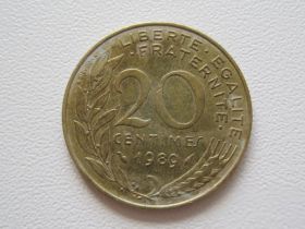Франція Франция ^/--/^ Франция 20 сантимов 1989 года #9754 ^_^^^ Франція 20 сантимів 1989 #9754 - фото фото фото