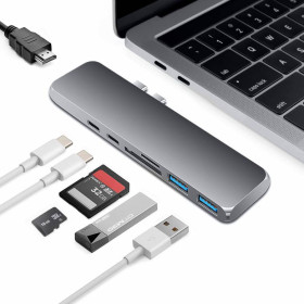 Кабелі та перехідники Кабели и переходники ^/--/^ Адаптер переходник HUB 7 в 1 MacBook Pro Type C USB 3.0 ^_^^^ Адаптер перехідник HUB 7 в 1 MacBook Pro Type C USB 3.0 - фото фото фото