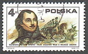 Польща Польша ^/--/^ Польша  (1975) Участие поляков в жизни Америки. Казимир Пулавский ^_^^^ Польща (1975) Участь поляків у житті Америки Казимир Пулавський - фото фото фото