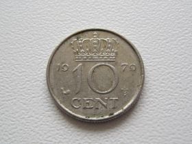 Нідерланди Нидерланды ^/--/^ Нидерланды 10 центов 1979 года 23267 ^_^^^ Нідерланди 10 центів 1979 року 23267 - фото фото фото