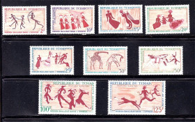 Фауна Фауна ^/--/^ Фауна .  Чад   MNH - наскальные рисунки ^_^^^ NM Чад MNH - наскальні малюнки - фото фото фото